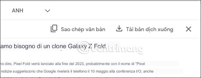 Tải dịch ảnh trên Google dịch