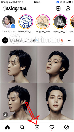Truy cập Reels Instagram