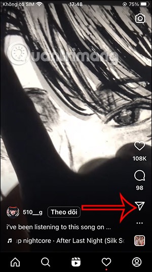 Gửi video Reels Instagram