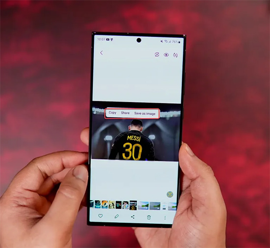 Tùy chọn ảnh tách nền trên Samsung