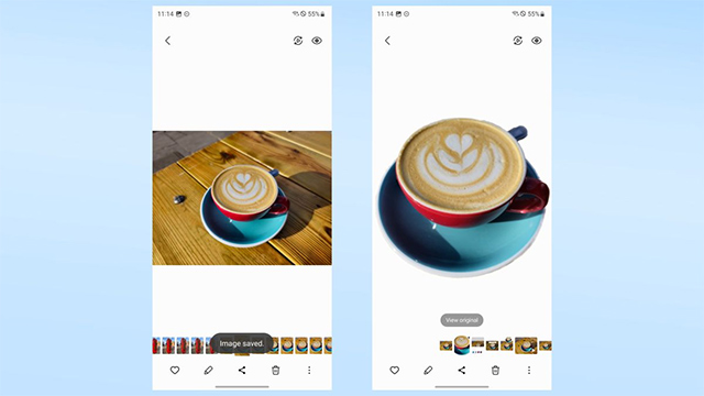 Chia sẻ ảnh tách nền trên Samsung