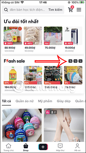 Flash sale trên TikTok Shop