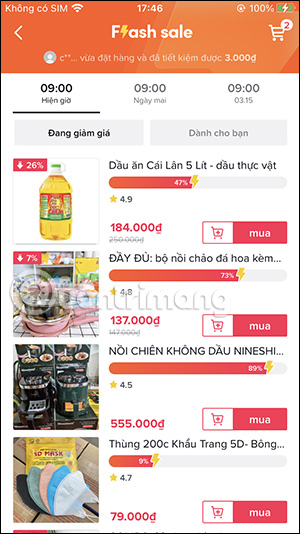 Gian hàng flash sale trên TikTok Shop