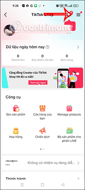 Tùy chọn TikTok Shop