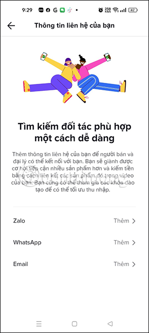 Thêm thông tin trên TikTok Shop