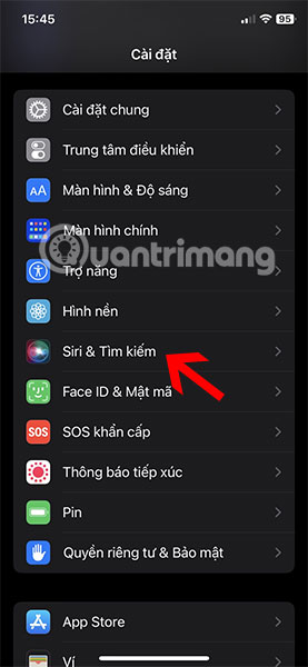 Vào Cài đặt