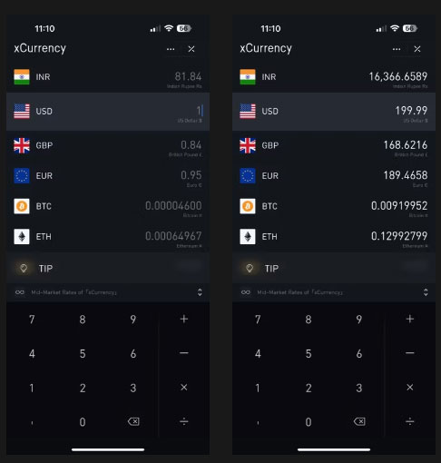 Chuyển đổi một số tiền bằng xCurrency