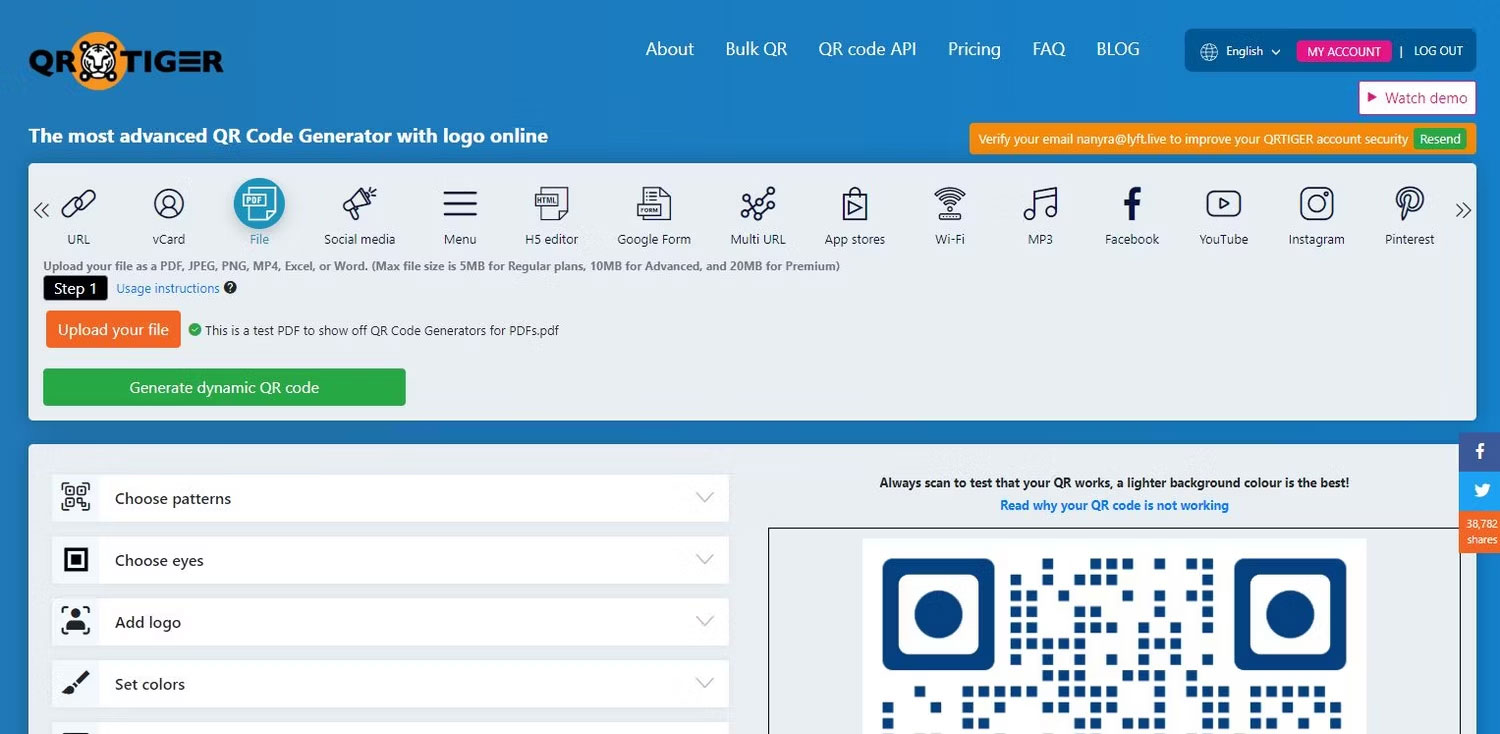 Công cụ tạo mã QR QRTiger