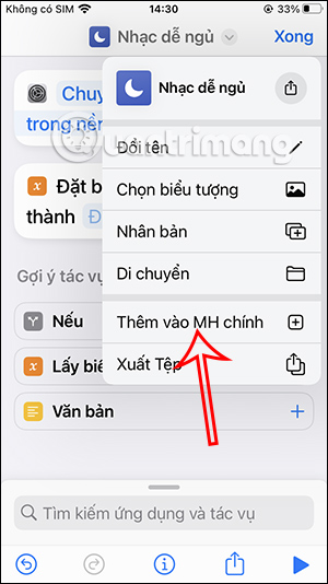 Thêm phím tắt màn hình chính iPhone