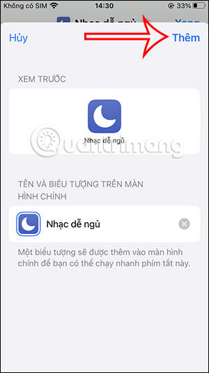 Thêm phím tắt