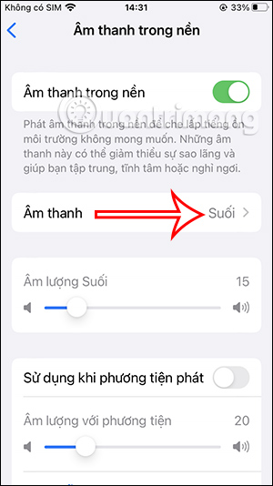 Đổi kiểu âm thanh nền