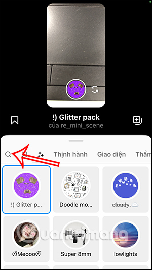 Tìm kiếm filter Instagram