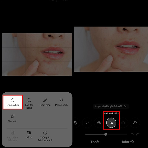 Sửa khuyết điểm trong ảnh trên điện thoại Samsung