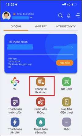 Thông tin thuê bao Vinaphone