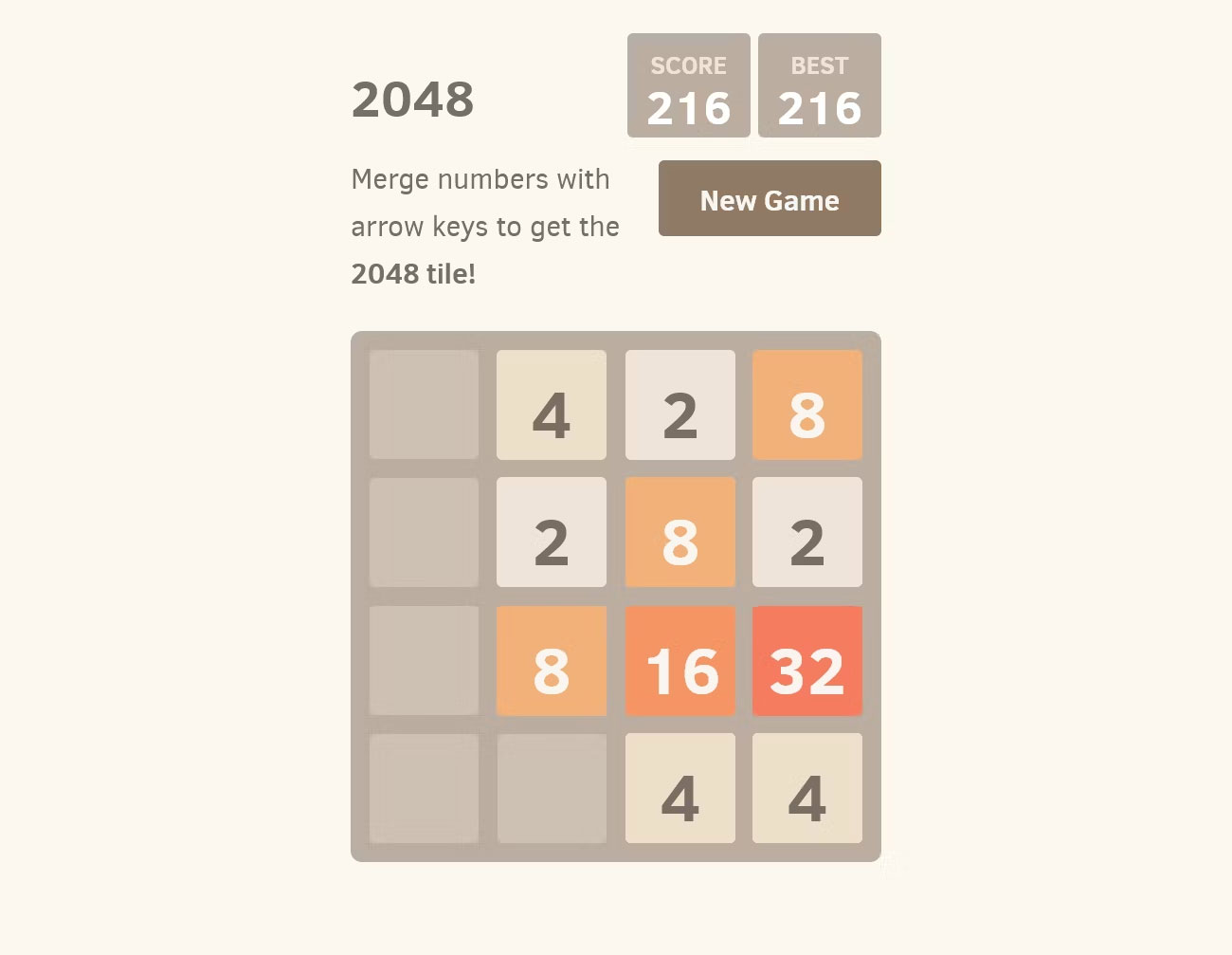 Ứng dụng web Chrome 2048