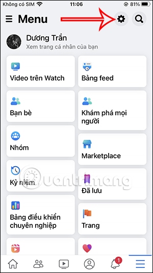 Cài đặt trên Facebook