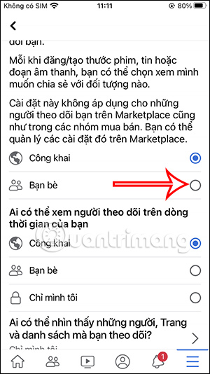 Điều chỉnh chế độ theo dõi trên Facebook