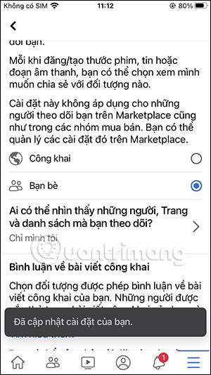 Chỉnh bạn bè theo dõi trên Facebook