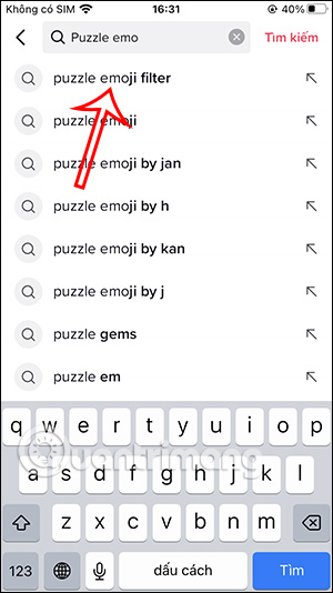 Tìm kiếm filter Puzzle Emoji