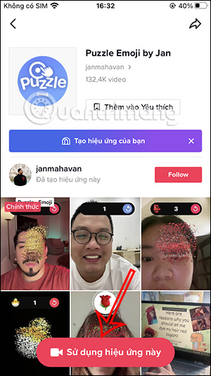 Sử dụng hiệu ứng Puzzle Emoji