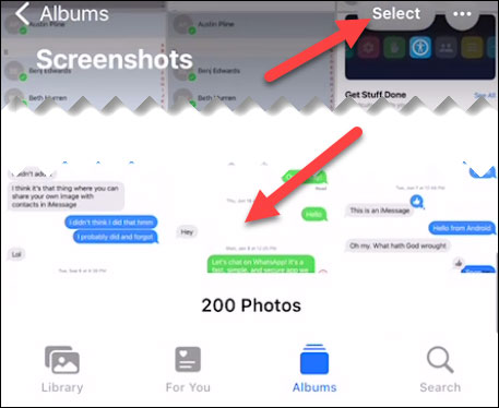 Chọn tất cả ảnh chụp màn hình bạn muốn in
