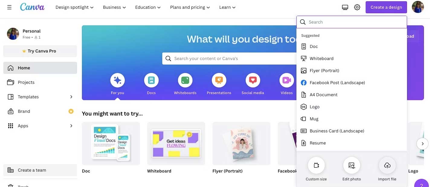 Nhập file PDF vào Canva
