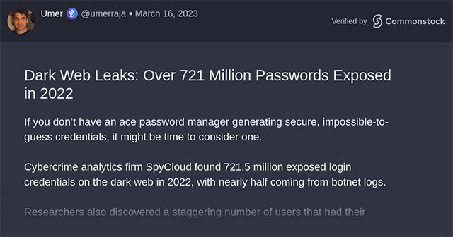 Hơn 721 triệu trường hợp mật khẩu rò rỉ được ghi nhận trong năm 2022