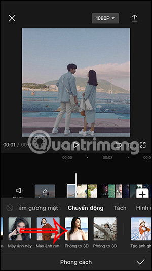 Hiệu ứng phóng to Zoom 3D