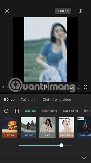 Chèn bộ lọc màu cho ảnh