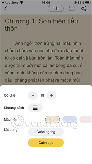 Chỉnh cỡ chữ trên MeoNovel