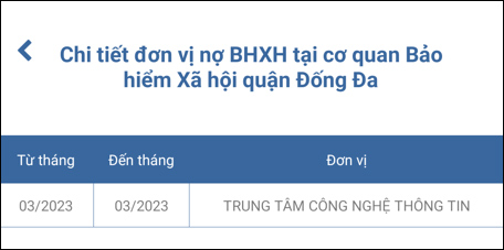 Chi tiết chậm đóng bảo hiểm trên VssID