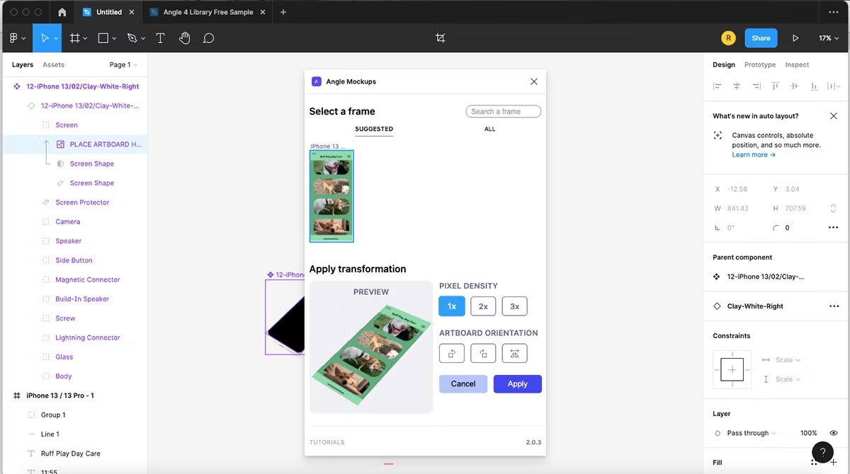 Cửa sổ mockup plugin Figma