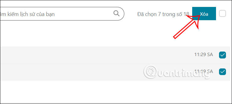 Xóa nhiều lịch sử hoạt động trên Bing AI