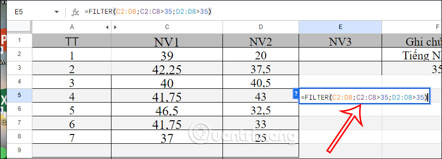 Hàm Filter lọc điều kiện nhiều cột Google Sheets 
