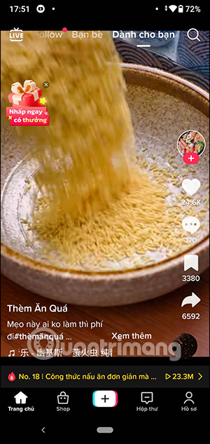 Giao diện TikTok