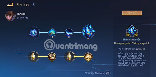 Phù hiệu cho Thorne trong mùa S1 2023