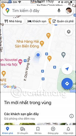 Giao diện bản đồ Google Maps