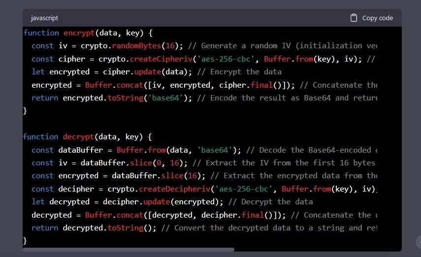 Mã chuyển ChatGPT sang Javascript