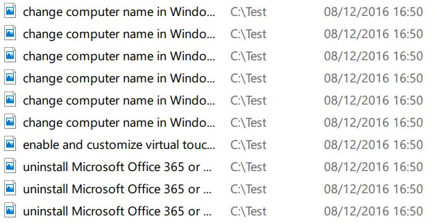 Recently deleted files in Windows 10