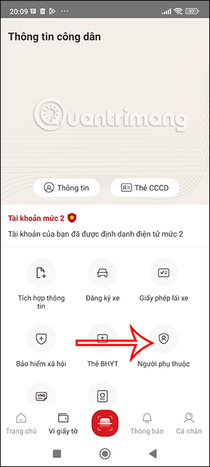 Kiểm tra thông tin người phụ thuộc trên VNeID