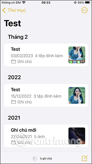 Phân loại ghi chú trên iPhone