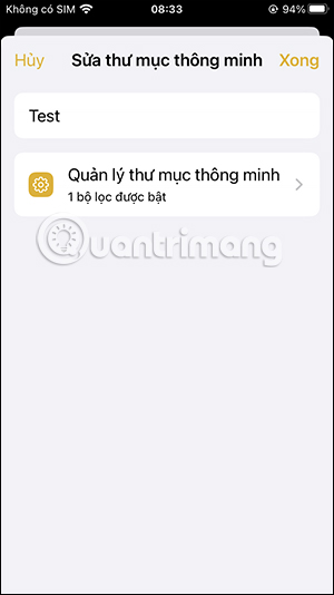 Thay đổi lại thư mục thông minh