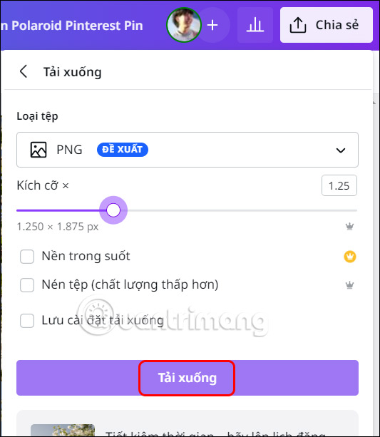 Chỉnh sửa hình ảnh polaroid