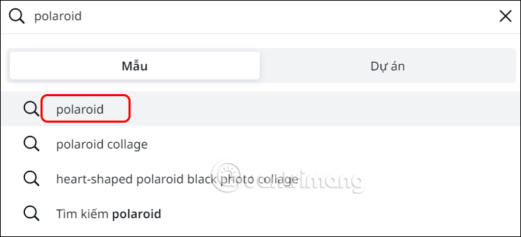 Tìm template polaroid