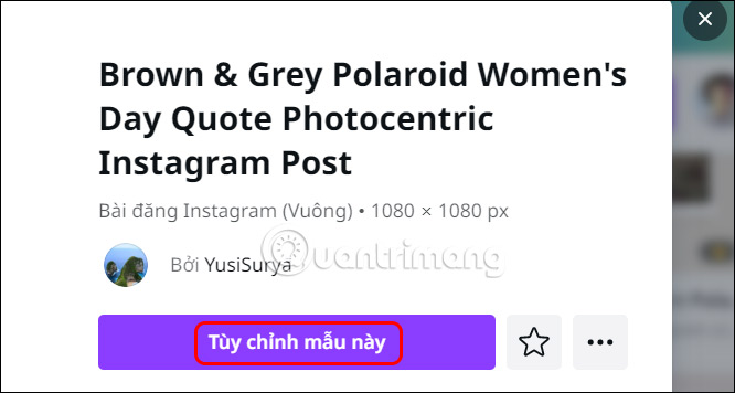 Chỉnh mẫu template polaroid