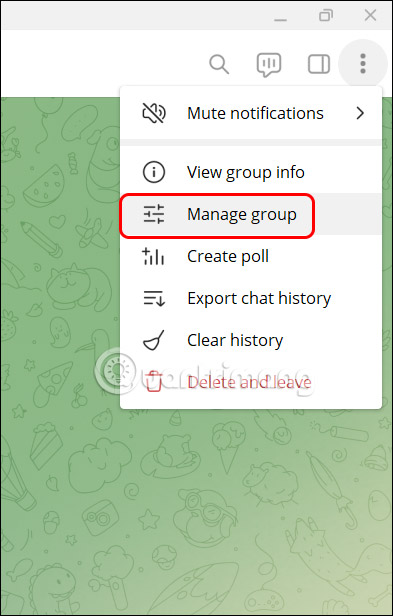 Quản lý nhóm trên Telegram PC