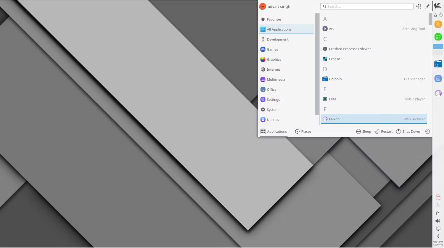 Giao diện desktop KaOS
