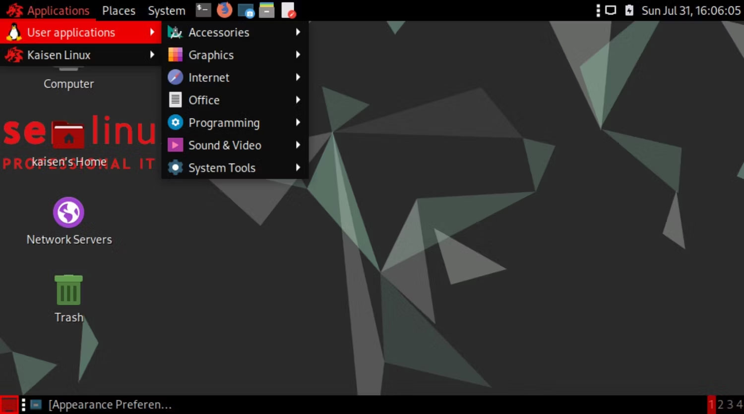 Giao diện desktop Kaisen
