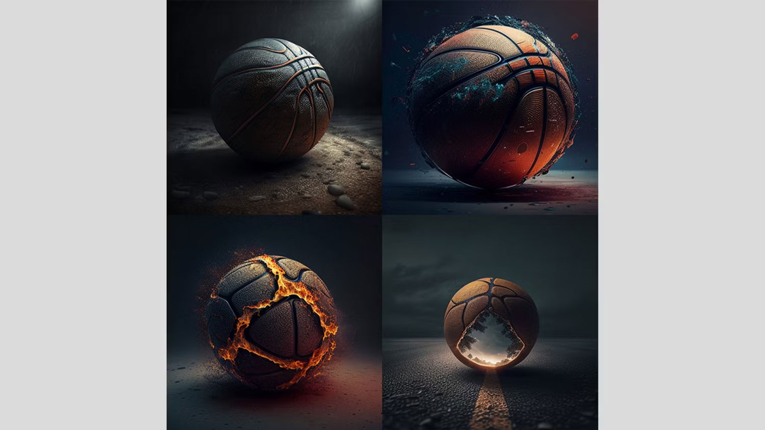 Yêu cầu tạo hình ảnh bóng rổ trong Midjourney v4