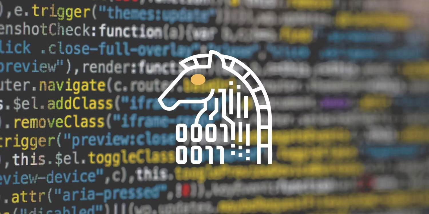 Chạy code trên màn hình với hình ảnh Trojan horse